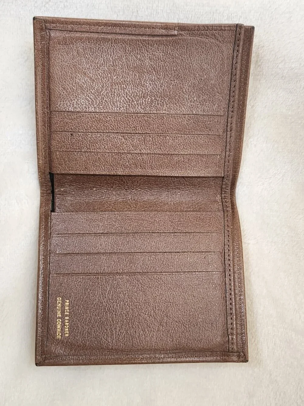 Vintage Prince Gardner Genuine Cowhide Leather Bifold Wallet